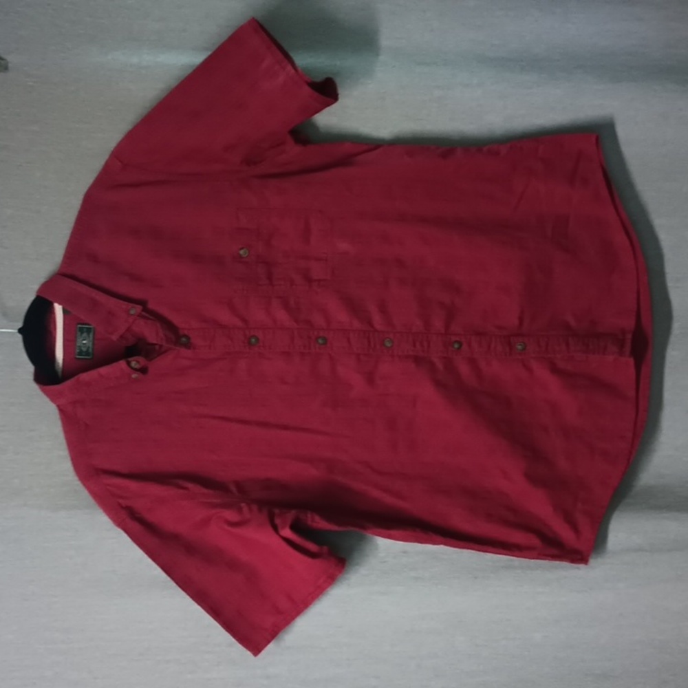 G.H. Bass & Co. Men's Size L Short Sleeve Button Front Collared Shirt w/Pocket